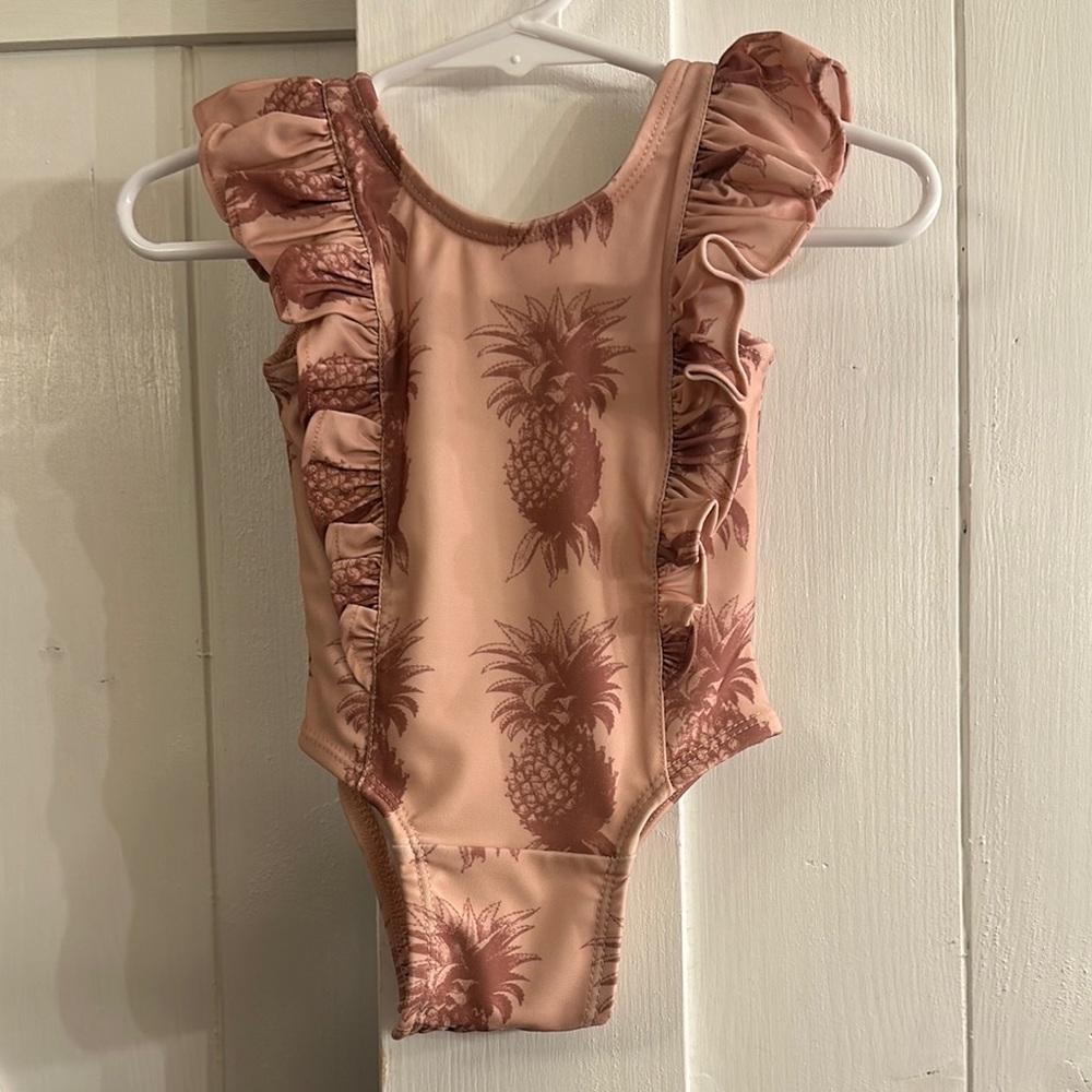 Ruffled Pineapple Print Swimsuit